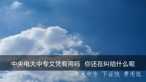 中央電大中專文憑有用嗎？